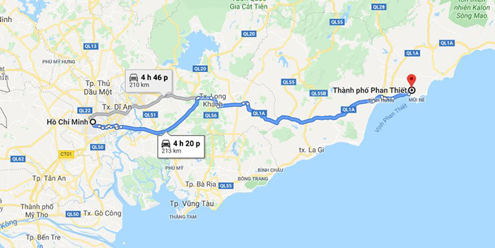 Quãng đường Sài Gòn Phan Thiết bao nhiêu km?
